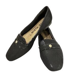 Anne Klein casual shoes iflex black metallic flats ladies US size 7.5M loafers